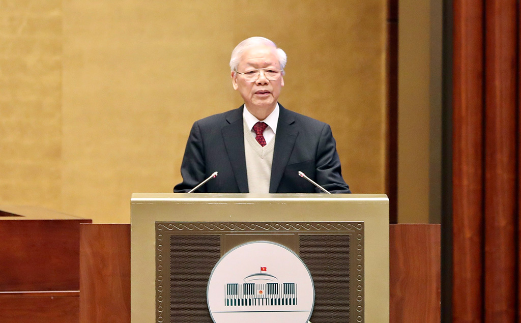 Đồng chí Nguyễn Phú Trọng, Tổng Bí thư Ban Chấp hành Trung ương Đảng chủ trì và phát biểu chỉ đạo Hội nghị