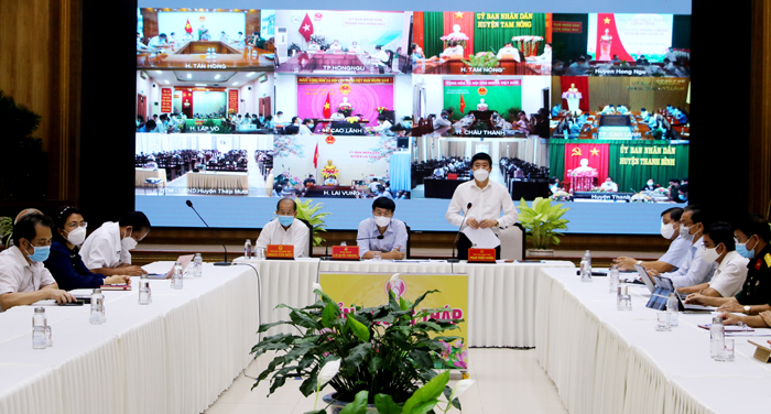Một Hội nghị trực tuyến của Ủy ban nhân dân tỉnh Đồng Tháp