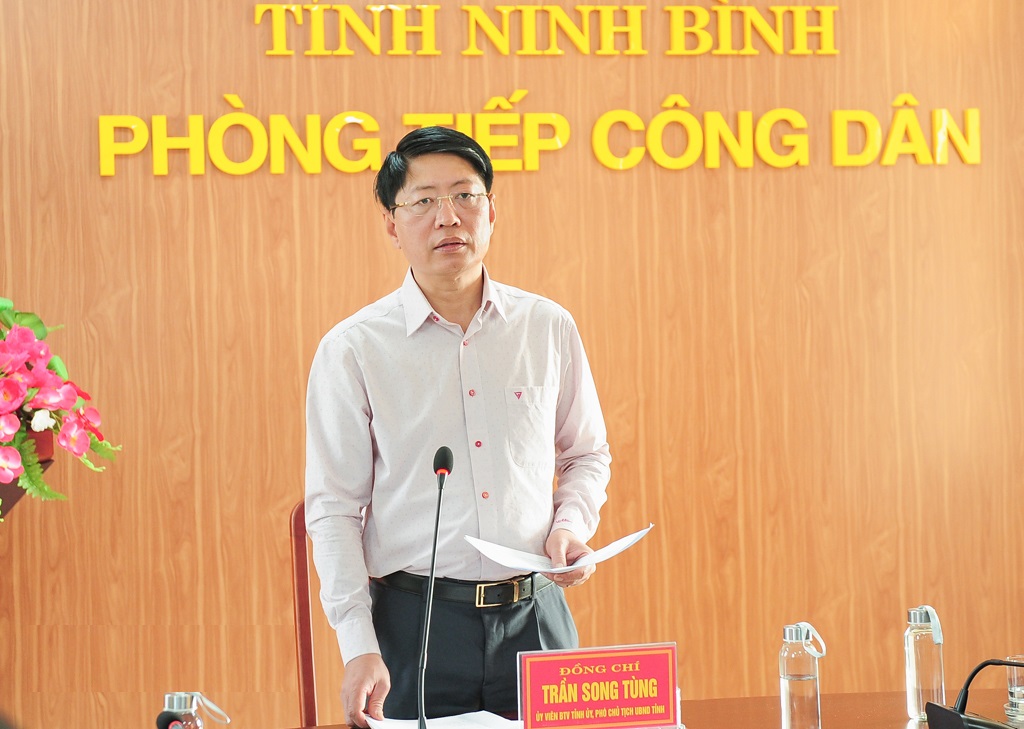 Đồng chí Trần Song Tùng, Phó Chủ tịch UBND tỉnh phát biểu kết luận Hội nghị