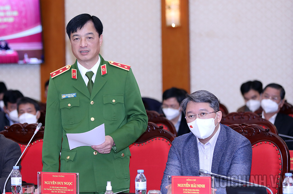 Đồng chí Nguyễn Duy Ngọc, Ủy viên Trung ương Đảng, Thứ trưởng, Thủ trưởng Cơ quan Cảnh sát điều tra , Bộ Công an