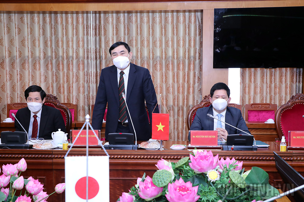 Đồng chí Trần Quốc Cường, Ủy viên Trung ương Đảng, Phó trưởng Ban Nội chính Trung ương phát biểu tại buổi làm việc