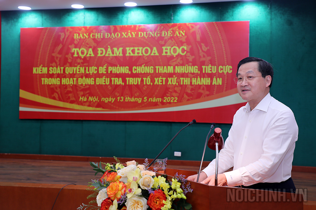 Đồng chí Lê Minh Khái, Bí thư Trung ương Đảng, Phó Thủ tướng Chính phủ, Phó Trưởng Ban Chỉ đạo xây dựng Đề án phát biểu khai mạc Tọa đàm
