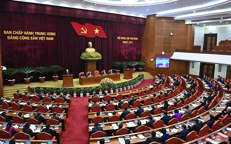 Quang cảnh Hội nghị lần thứ 5 Ban Chấp hành Trung ương Đảng Cộng sản Việt Nam khóa XIII