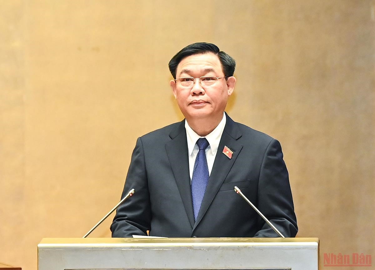 Chủ tịch Quốc hội Vương Đình Huệ phát biểu khai mạc