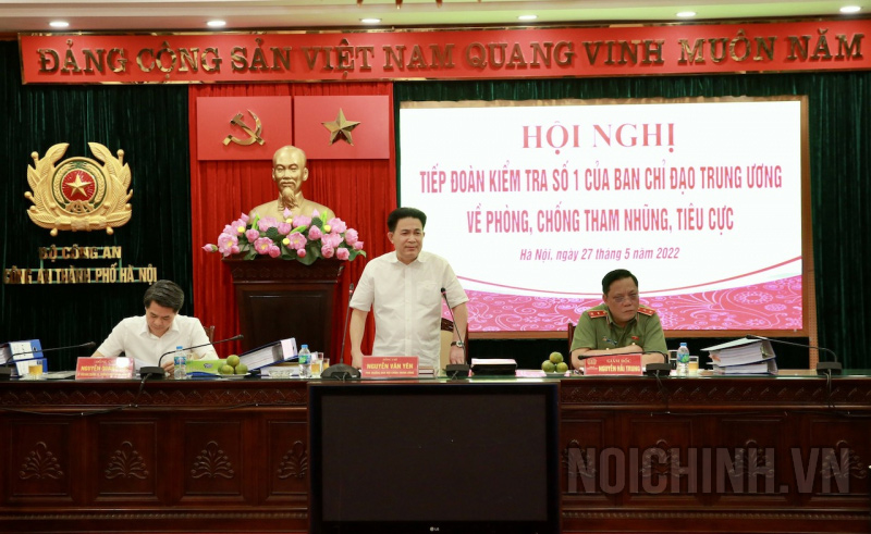Đồng chí Nguyễn Văn Yên, Phó Trưởng Ban Nội chính Trung ương, Phó Trưởng Đoàn kiểm tra phát biểu 