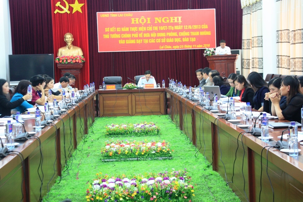 Hội nghị sơ kết 3 năm thực hiện Chỉ thị số 10/CT-TTg ngày 12/6/2013 của Thủ tướng Chính phủ về đưa nội dung phòng, chống tham nhũng vào giảng dạy tại các cơ sở giáo dục, đào tạo tỉnh Lai Châu