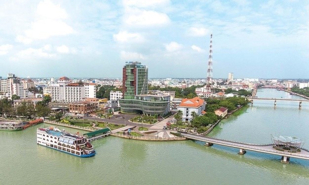 Quang cảnh Bến Ninh Kiều, thành phố Cần Thơ nhìn từ trên cao 