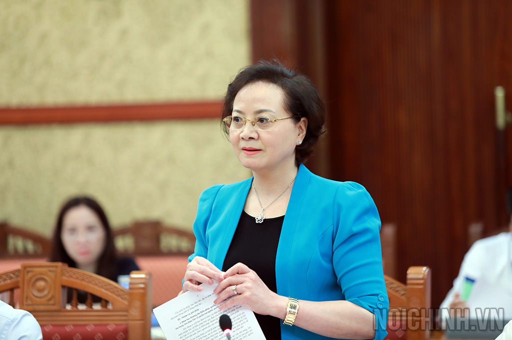 Đồng chí Phạm Thị Thanh Trà, Ủy viên Trung ương Đảng, Bộ trưởng Bộ Nội vụ, Thành viên Ban Chỉ đạo