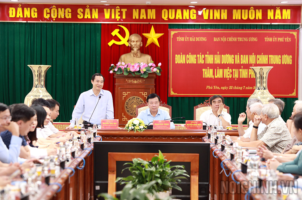 Đoàn công tác Ban Nội chính Trung ương và tỉnh Hải Dương thăm, làm việc tại tỉnh Phú Yên