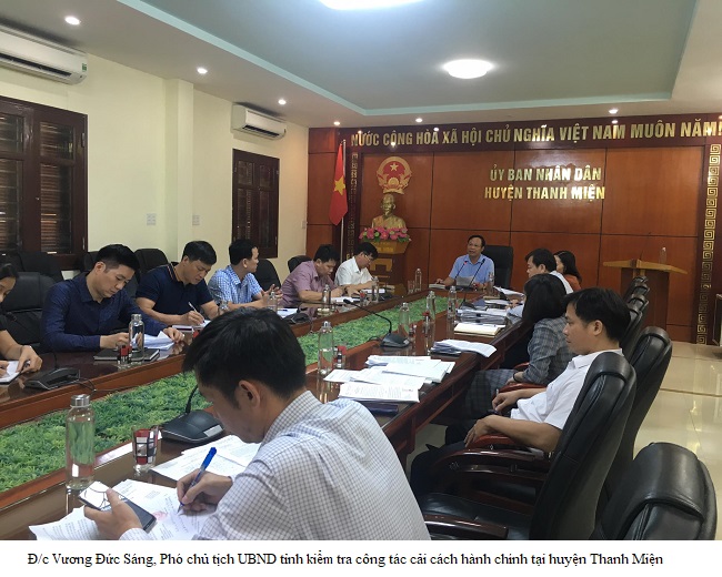  Đoàn Kiểm tra của Ủy ban nhân dân tỉnh kiểm tra công tác cải cách hành chính tại huyện Thanh Miện
