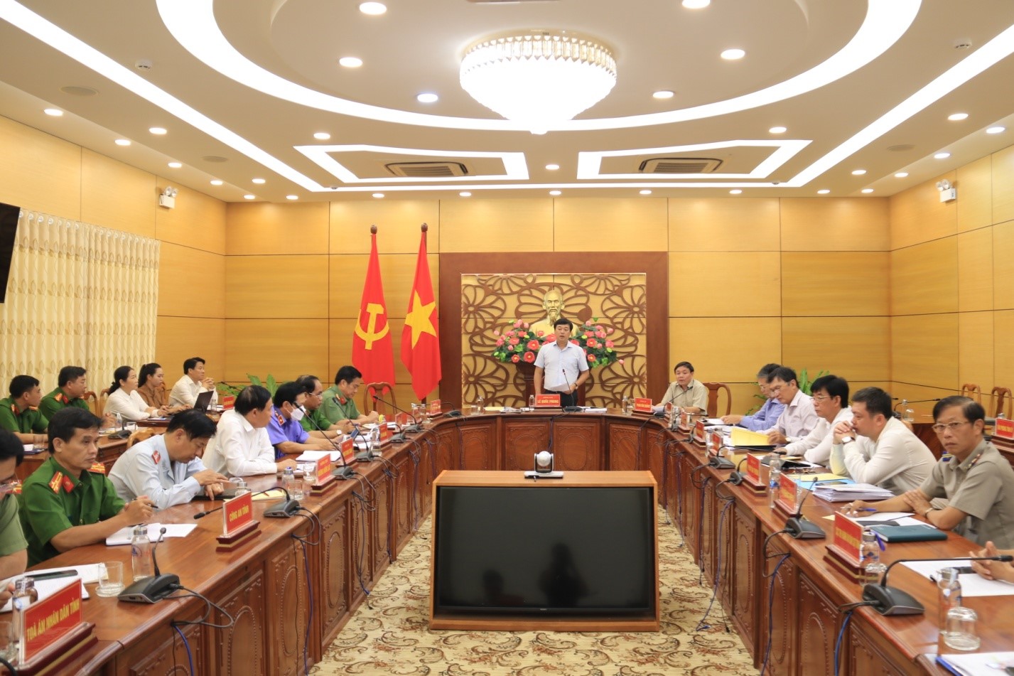 Đồng chí Lê Quốc Phong, Uỷ viên Trung ương Đảng, Bí thư Tỉnh ủy Đồng Tháp  phát biểu kết luận tại buổi làm việc với Ban Nội chính Tỉnh ủy và các cơ quan tư pháp Tỉnh