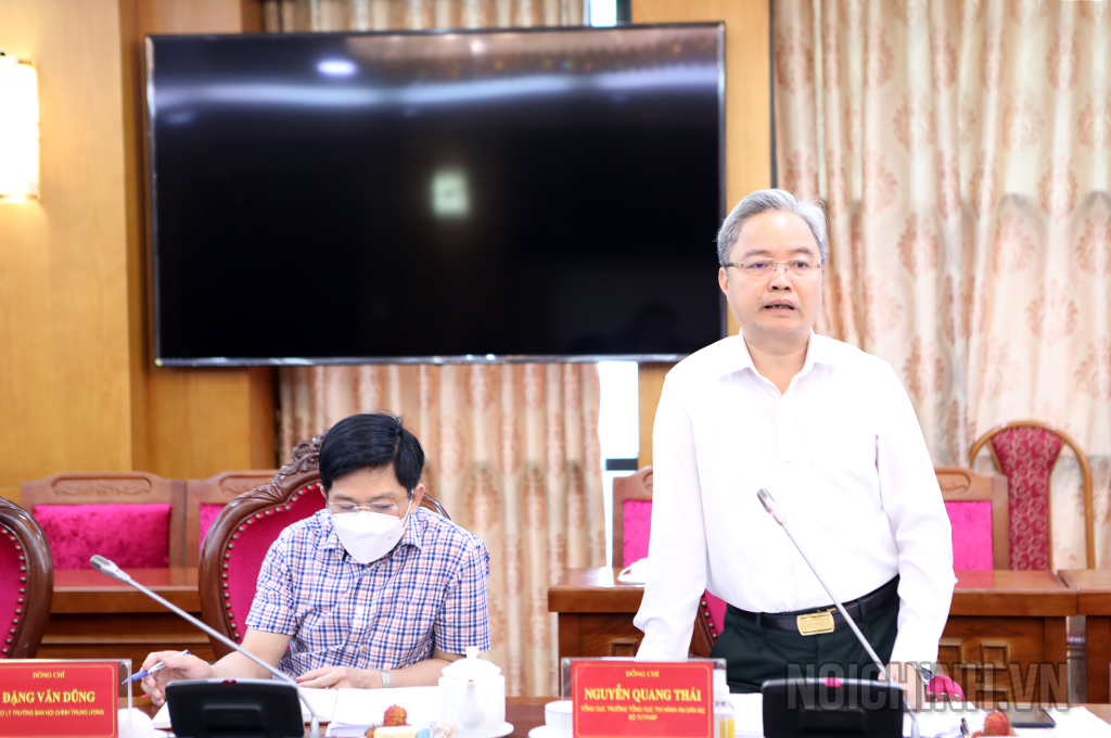 Đồng chí Nguyễn Quang Thái, Tổng Cục trưởng Tổng cục thi hành án dân sự, Bộ Tư pháp