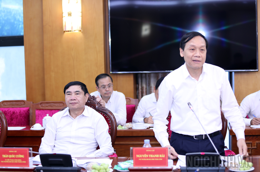 Đồng chí Nguyễn Thanh Hải, Phó trưởng Ban, Phó Bí thư Đảng ủy Cơ quan Ban Nội chính Trung ương
