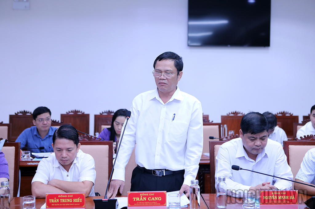 Đồng chí Trần Cang, Ủy viên Ban Thường vụ, Trưởng Ban Nội chính Tỉnh ủy Bình Định