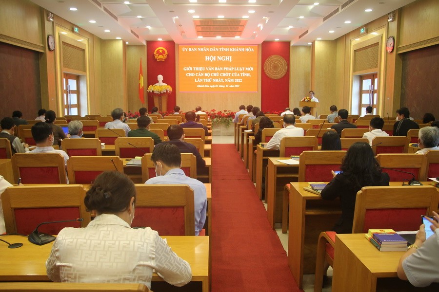 Hội nghị giới thiện các văn bản pháp luật mới cho cán bộ chủ chốt tỉnh Khánh Hòa (tháng 3/2022)
