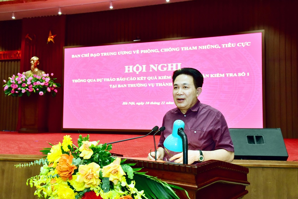 Đồng chí Nguyễn Văn Yên, Phó Trưởng Ban Nội chính Trung ương, Phó Trưởng Đoàn kiểm tra thông qua dự thảo Báo cáo