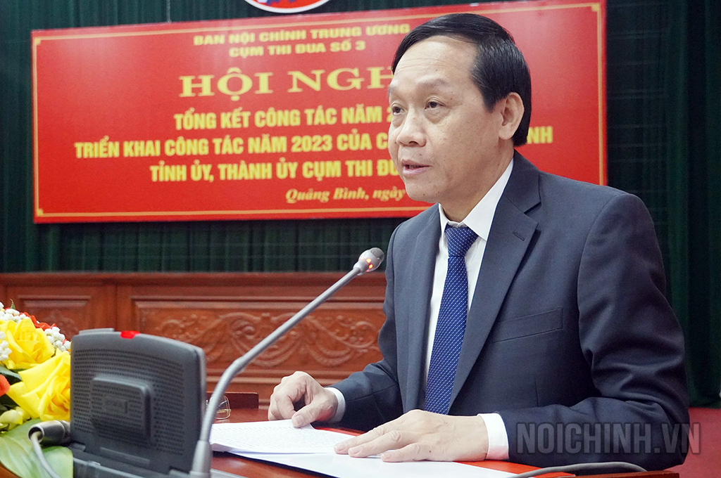  Đồng chí Phó trưởng Ban Nội chính Trung ương Nguyễn Thanh Hải phát biểu kết luận Hội nghị