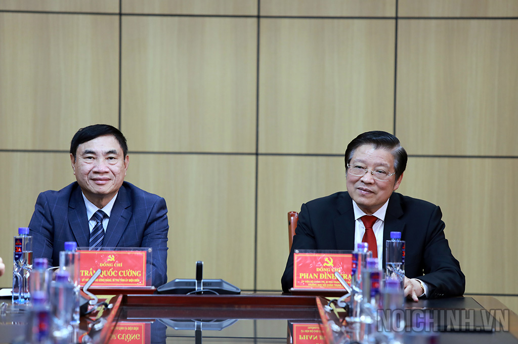 Đồng chí Trần Quốc Cường, Ủy viên Trung ương Đảng, Bí thư Tỉnh ủy Điện Biên tham dự buổi gặp mặt