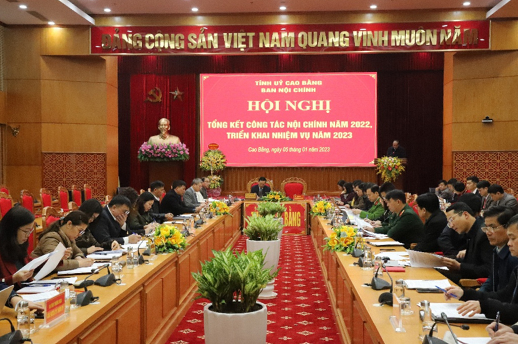 Hội nghị tổng kết công tác nội chính năm 2022 của Ban Nội chính Tỉnh ủy Cao Bằng