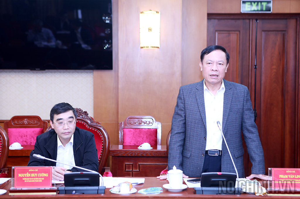 Phạm Văn Linh, Phó Chủ tịch Hội đồng Lý luận Trung ương, Phó Chủ tịch Hội đồng Khoa học các Cơ quan Đảng Trung ương phát biểu tại Hội nghị