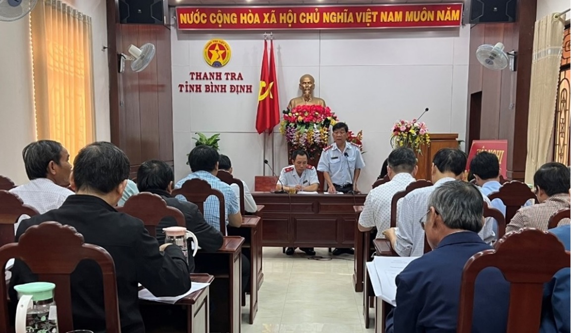 Thanh tra tỉnh Bình Định tổ chức cuộc họp công bố quyết định về thanh tra việc chấp hành chính sách, pháp luật trong công tác quản lý thu, chi tài chính tại các Trung tâm Giáo dục nghề nghiệp - Giáo dục thường xuyên các huyện, thị xã, thành phố (tháng 2/2023)