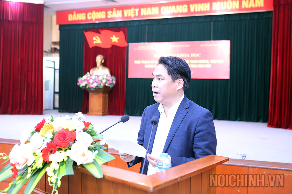Đồng chí Phan Thăng An, Phó trưởng Ban Tổ chức Trung ương phát biểu khai mạc Hội thảo