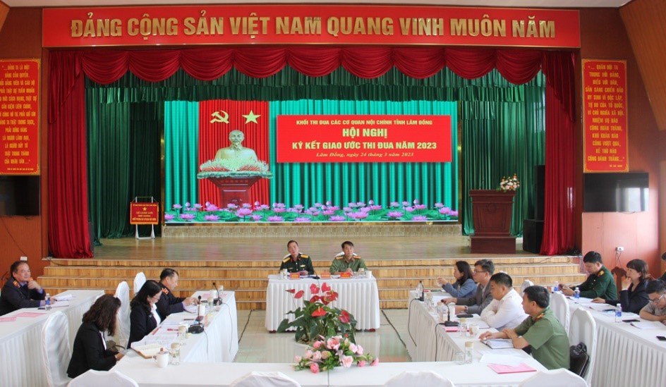 Khối thi đua các cơ quan nội chính tỉnh Lâm Đồng tổ chức Hội nghị ký kết giao ước thi đua năm 2023 (tháng 3/2023)