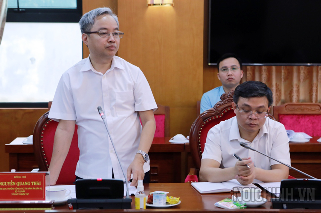 Đồng chí Nguyễn Quang Thái, Tổng cục trưởng Tổng cục Thi hành án dân sự, Bộ Tư pháp 