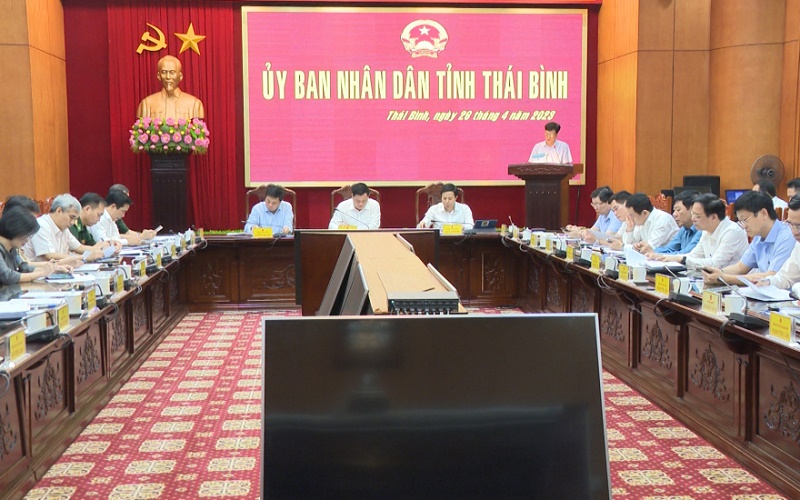 Một cuộc họp của Ủy ban nhân dân tỉnh Thái Bình