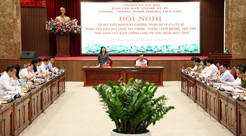 Hội nghị sơ kết giữa nhiệm kỳ Chương trình số 10-CTr/TU về phòng, chống tham nhũng, tiêu cực của Thành ủy Hà Nội