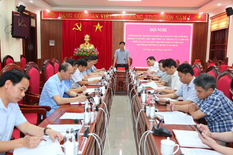 Toàn cảnh buổi giám sát tại huyện Hà Trung