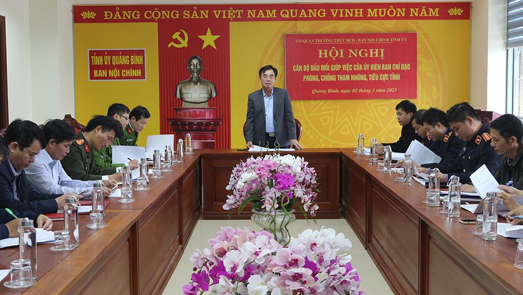 Hội nghị cán bộ đầu mối giúp việc của ủy viên Ban Chỉ đạo phòng, chống tham nhũng, tiêu cực tỉnh Quảng Bình