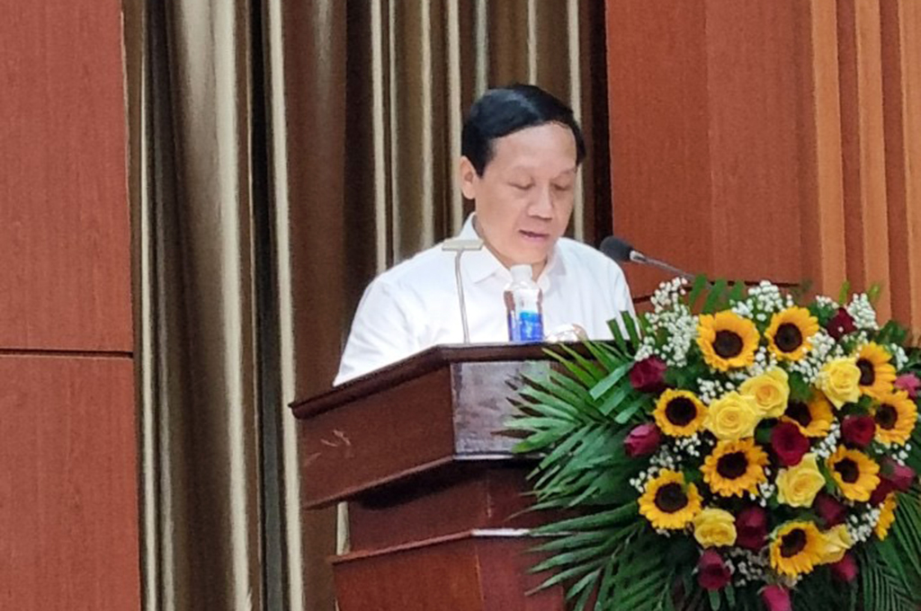 Đồng chí Nguyễn Thanh Hải, Phó Trưởng Ban Nội chính Trung ương phát biểu tại Hội nghị