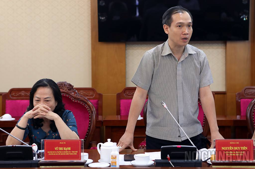 Đồng chí Nguyễn Duy Tiến, Vụ trưởng Vụ Pháp luật, Văn phòng Quốc hội 
