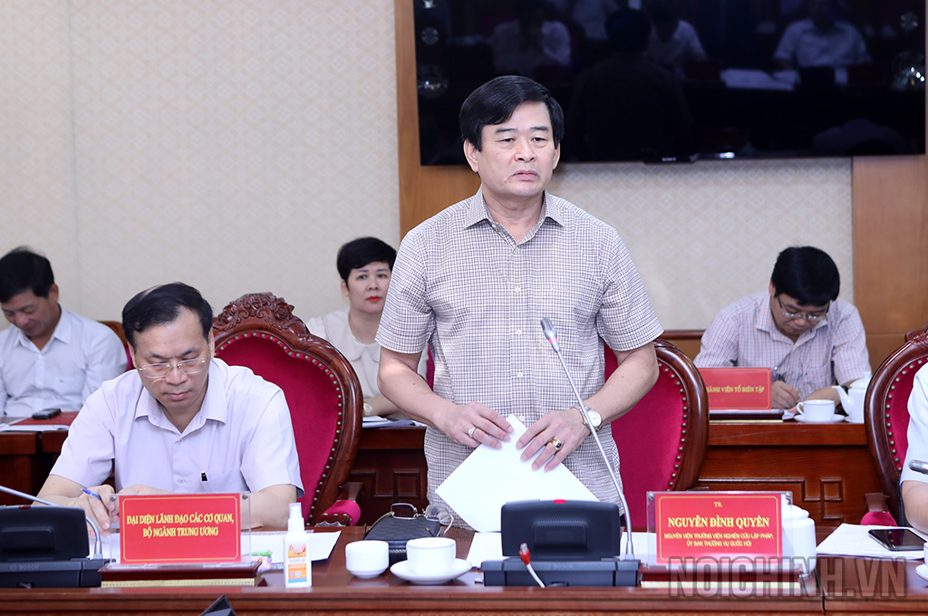 Đồng chí Nguyễn Đình Quyền, nguyên Viện trưởng Viện nhiên cứu lập pháp, Ủy ban Thường vụ Quốc hội