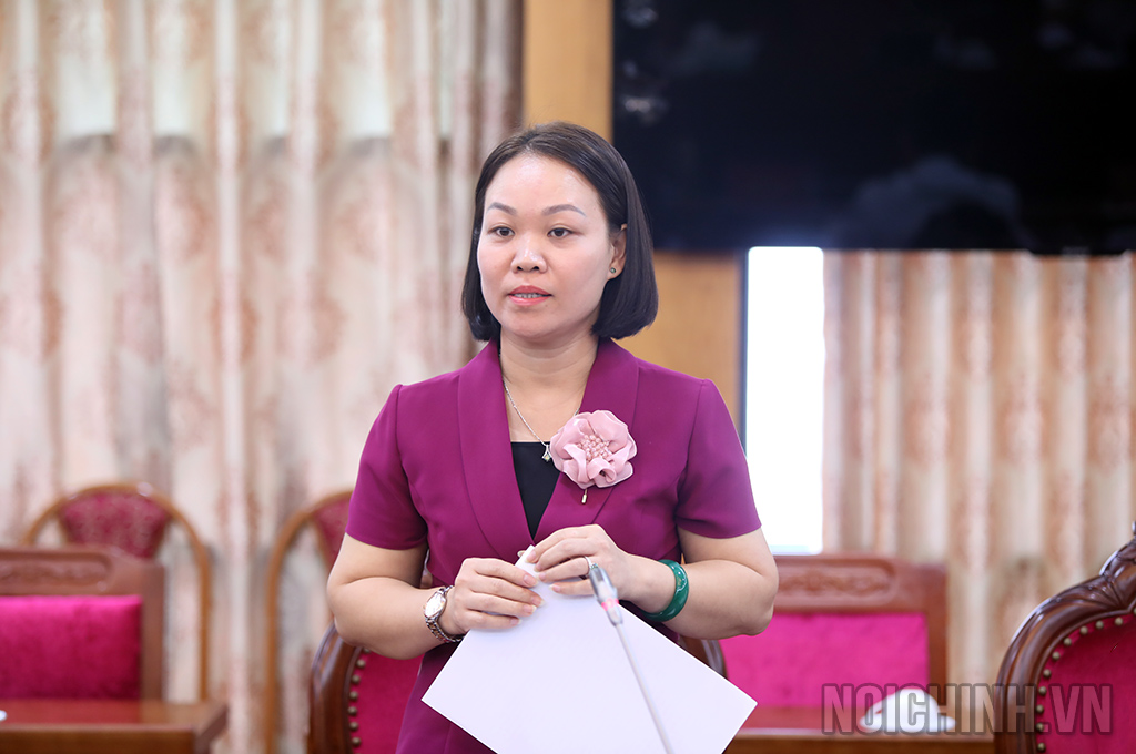 Đồng chí Bùi Thị Thu Hồng, Phó Trưởng Ban Nội chính Tỉnh ủy Phú Thọ