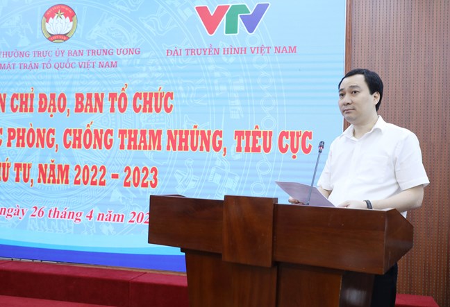 Ông Vũ Văn Tiến, Trưởng ban Tuyên giáo UBTW MTTQ Việt Nam, Phó Trưởng Ban Tổ chức Giải báo chí toàn quốc phòng, chống tham nhũng, tiêu cực lần thứ tư, năm 2022-2023 