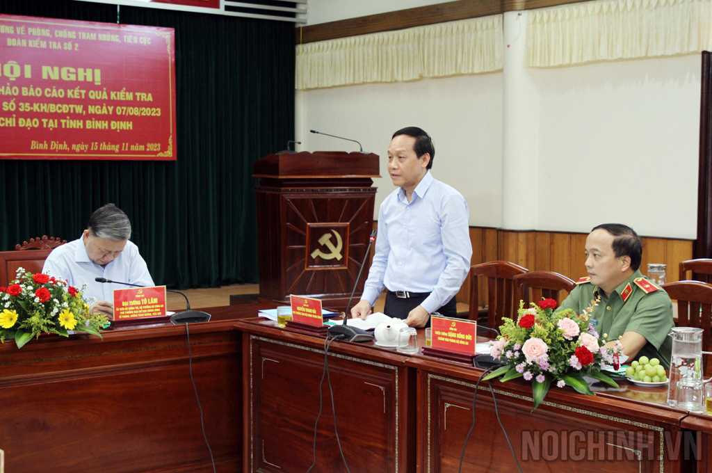  Đồng chí Nguyễn Thanh Hải, Phó Trưởng Ban Nội chính Trung ương, Phó trưởng Đoàn kiểm tra số 2 công bố dự thảo báo cáo tại Hội nghị