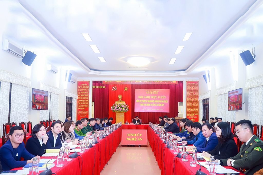Hội nghị trực tuyến triển khai công tác Nội chính Đảng năm 2023 tại điểm cầu Nghệ An 