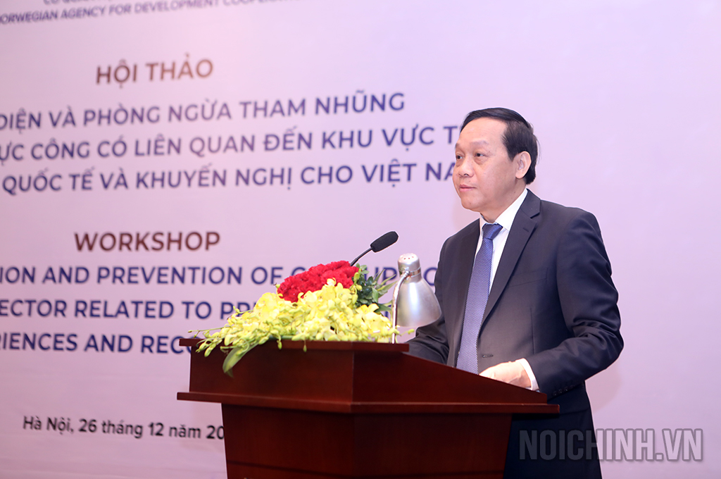 Đồng chí Nguyễn Thanh Hải, Phó Trưởng Ban Nội chính Trung ương phát biểu khai mạc Hội thảo
