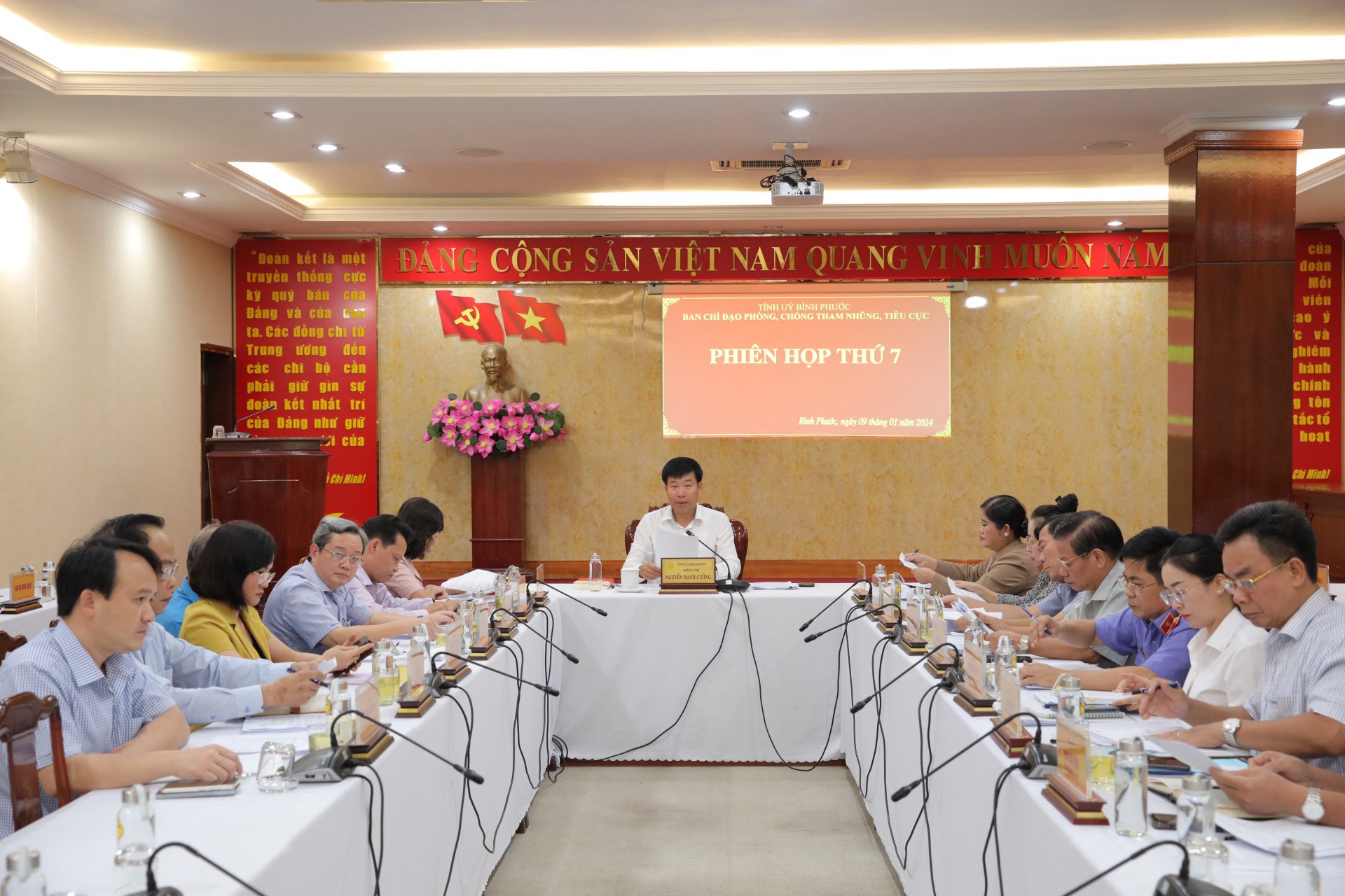 Đồng chí Nguyễn Mạnh Cường, Ủy viên Trung ương Đảng, Bí thư Tỉnh ủy, Trưởng Ban Chỉ đạo chủ trì Hội nghị