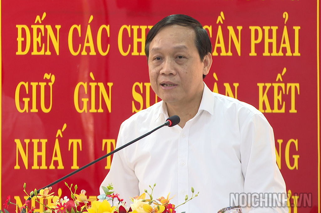 Đồng chí Nguyễn Thanh Hải, Phó Trưởng Ban Nội chính Trung ương phát biểu chỉ đạo tại Hội nghị