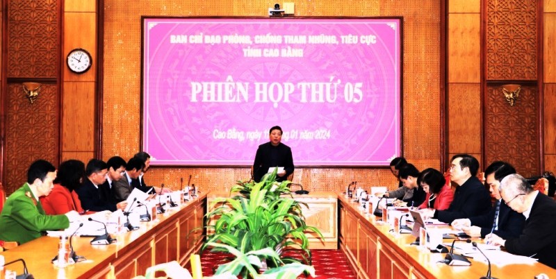 Phiên họp thứ 5 Ban Chỉ đạo phòng, chống tham nhũng, tiêu cực tỉnh Cao Bằng