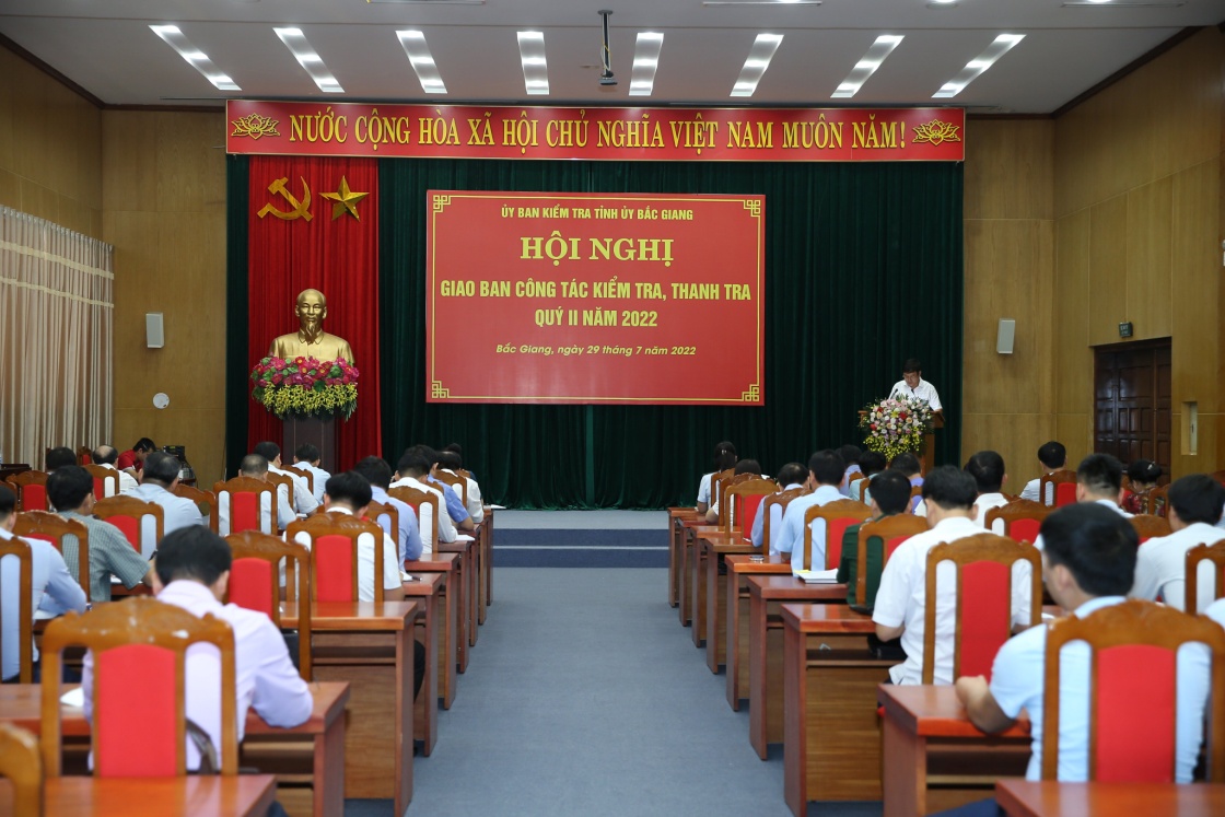 Một Hội nghị giao ban công tác kiểm tra, thanh tra của Ủy ban Kiểm tra Tỉnh ủy Bắc Giang
