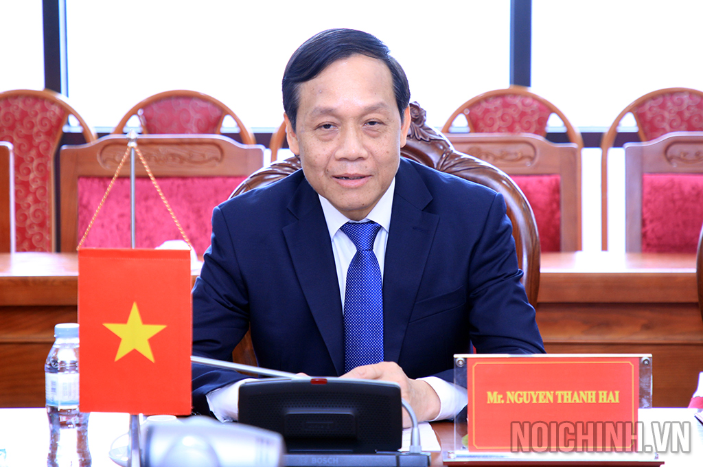 Đồng chí Nguyễn Thanh Hải, Phó Trưởng Ban Nội chính Trung ương tại buổi tiếp