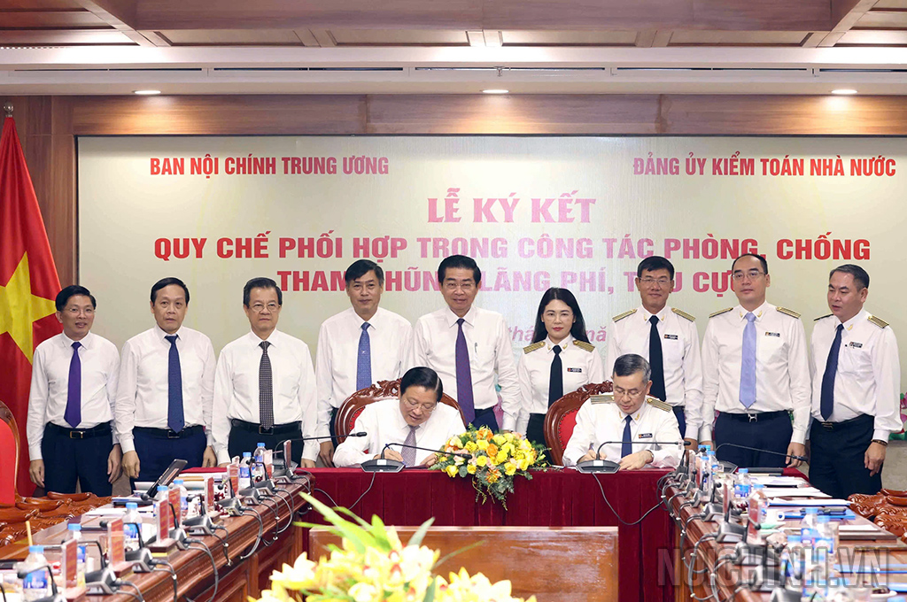 Lễ ký Quy chế phối hợp trong công tác phòng, chống tham nhũng, lãng phí, tiêu cực giữa Ban Nội chính Trương ương và Kiểm toán Nhà nước