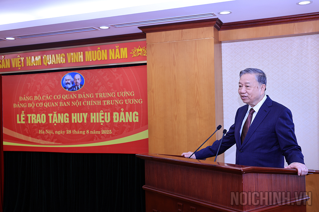 Đồng chí Tô Lâm, Tổng Bí thư Ban Chấp hành Trung ương Đảng Cộng sản Việt Nam phát biểu tại buổi Lễ