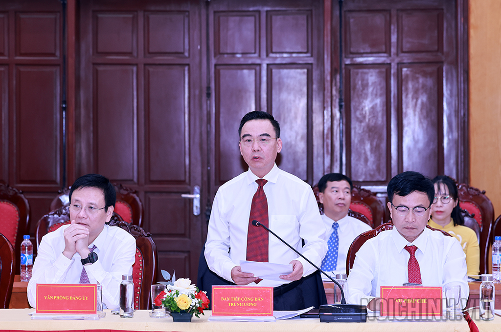 Đồng chí Nguyễn Hồng Điệp, Trưởng Ban Tiếp công dân Trung ương, Thanh tra Chính phủ