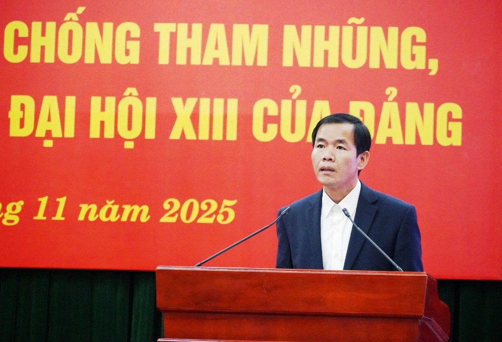 Đồng chí Nguyễn Văn Phương, Bí thư Tỉnh ủy phát biểu kết luận Hội nghị