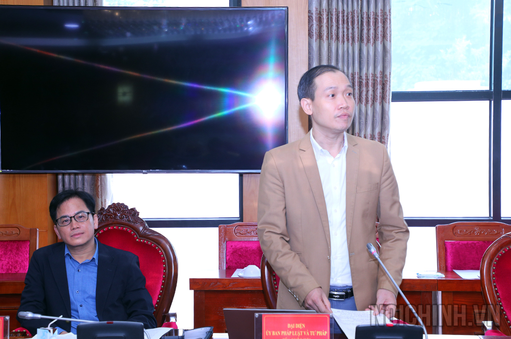 Đồng chí Nguyễn Văn Tiến, Vụ trưởng Vụ Pháp luật và Tư pháp của Quốc hội